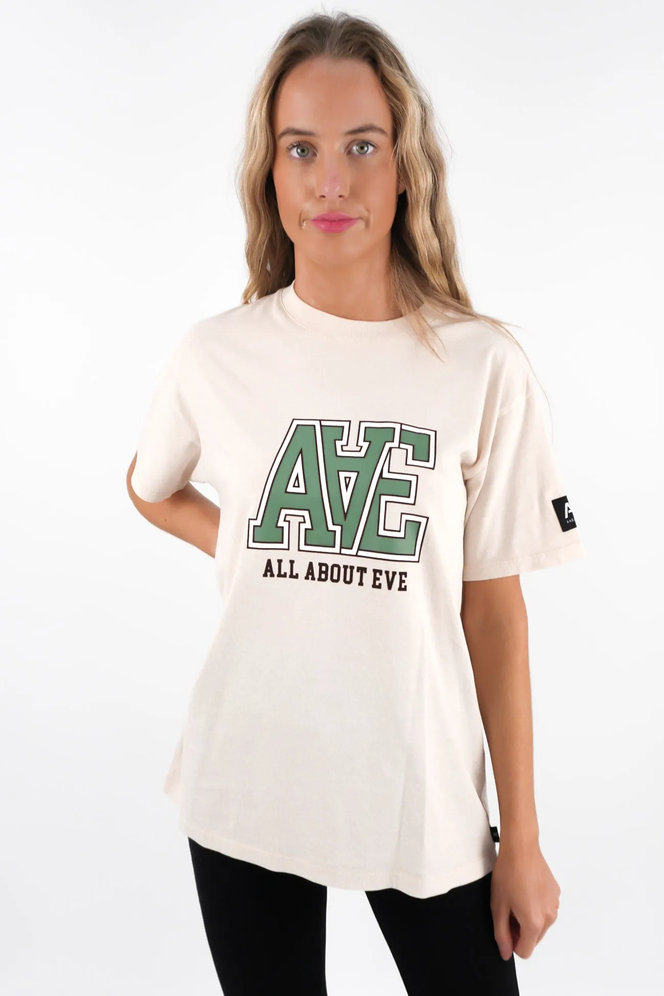 Stretch Knit StretchComfortWeave Monogram Relaxed Tee Vanilla