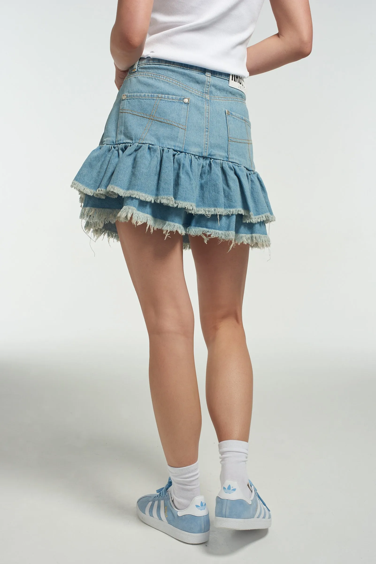 Weekend Outfit Playful Vibe Morticia Mini Skirt Blue