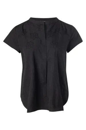 100% Cotton Top with nehru collar | Black | 6122A1 Stylish Fashion yoga mode