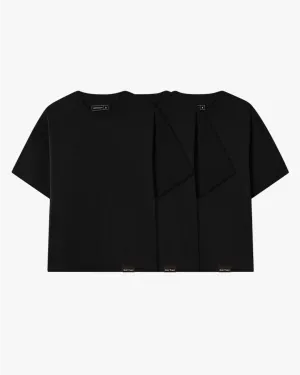 StaticFree Lining Korean Fresh Basic Tee Black 3xPack