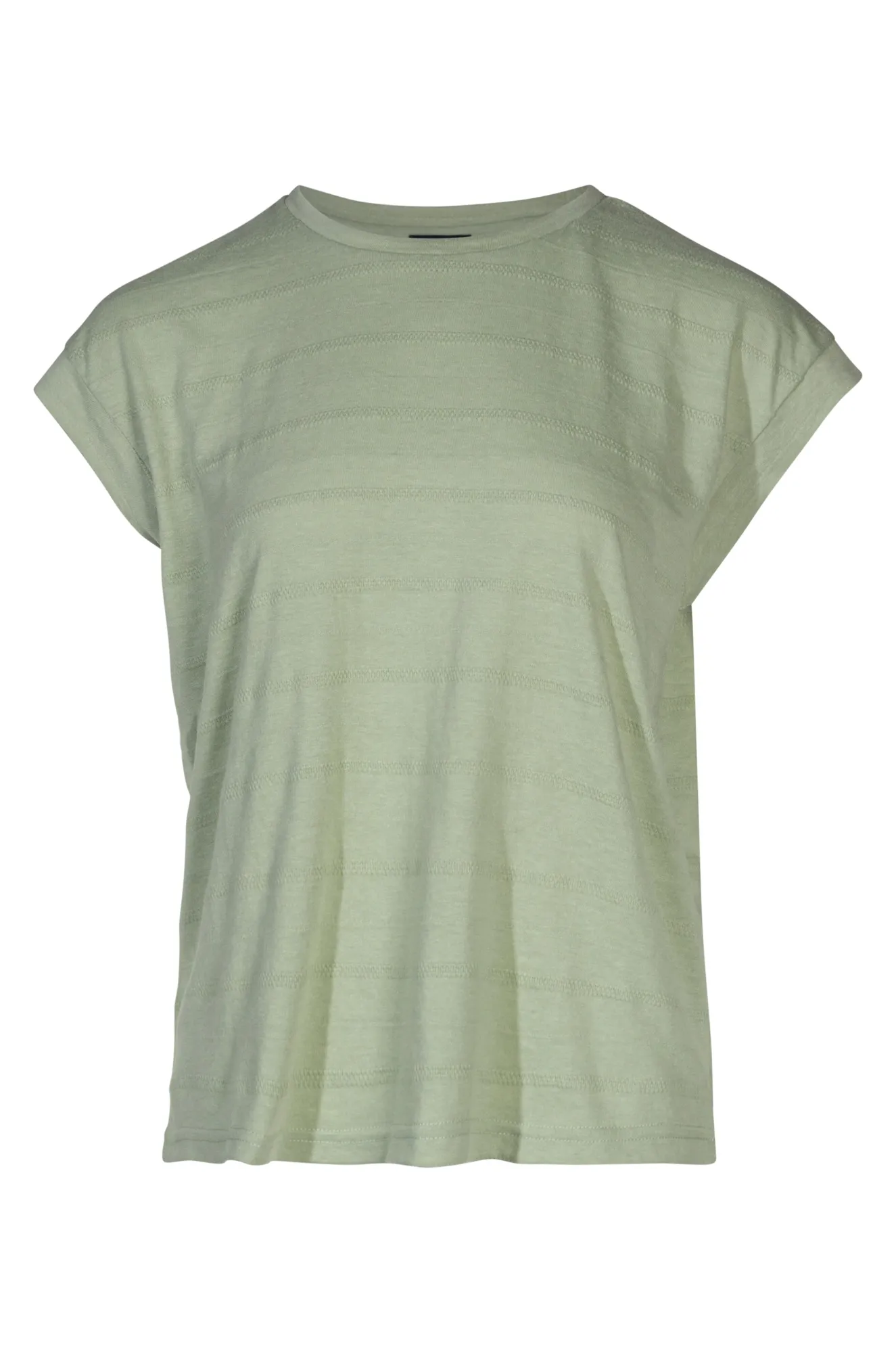 AntiBacterialTreatment WrinkleFreeFabric Round neck Jacquard Top | SAGE | 6021A1