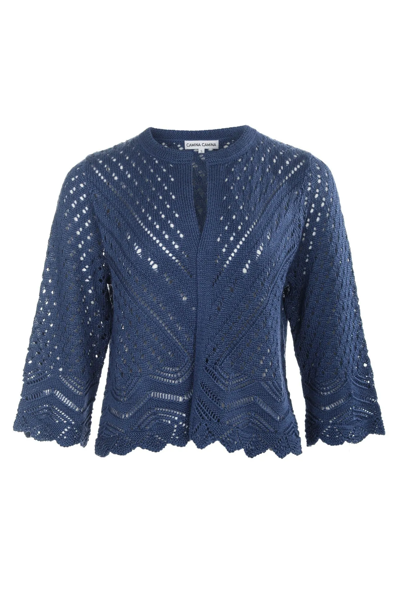 Free Shape Crochet Knit Cardigan | Coastal Blue | 0013C1