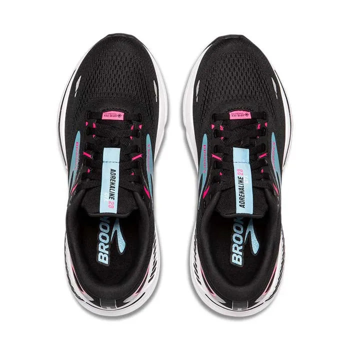 short - term use shoes Womens Brooks Running Adrenaline GTS 23 GTX in Black/Knockout Pink/Aqua