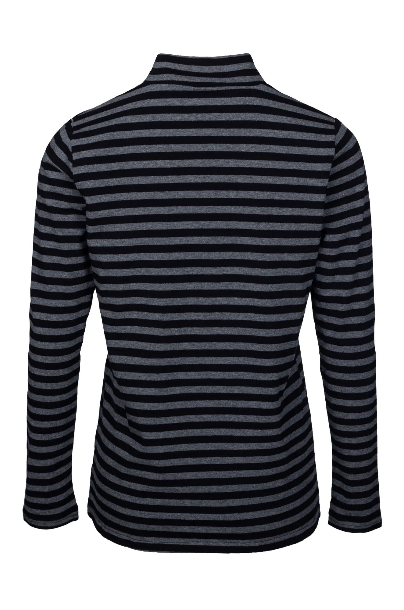 Stripe Turtle neck Top | BLACK CHARCOAL | 6562B1 Glass Fit