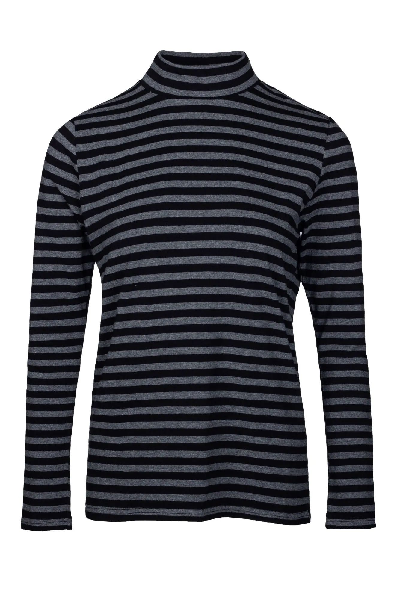 Stripe Turtle neck Top | BLACK CHARCOAL | 6562B1 Sun shield Hotel Style