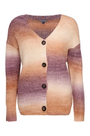 QuickDrying Multicolour Touch of Wool Cardigan | CARAMEL BERRY | 6971ZR