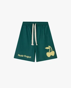Solid Mesh Short Green Relaxed Comfort Fit Flexible Durability
