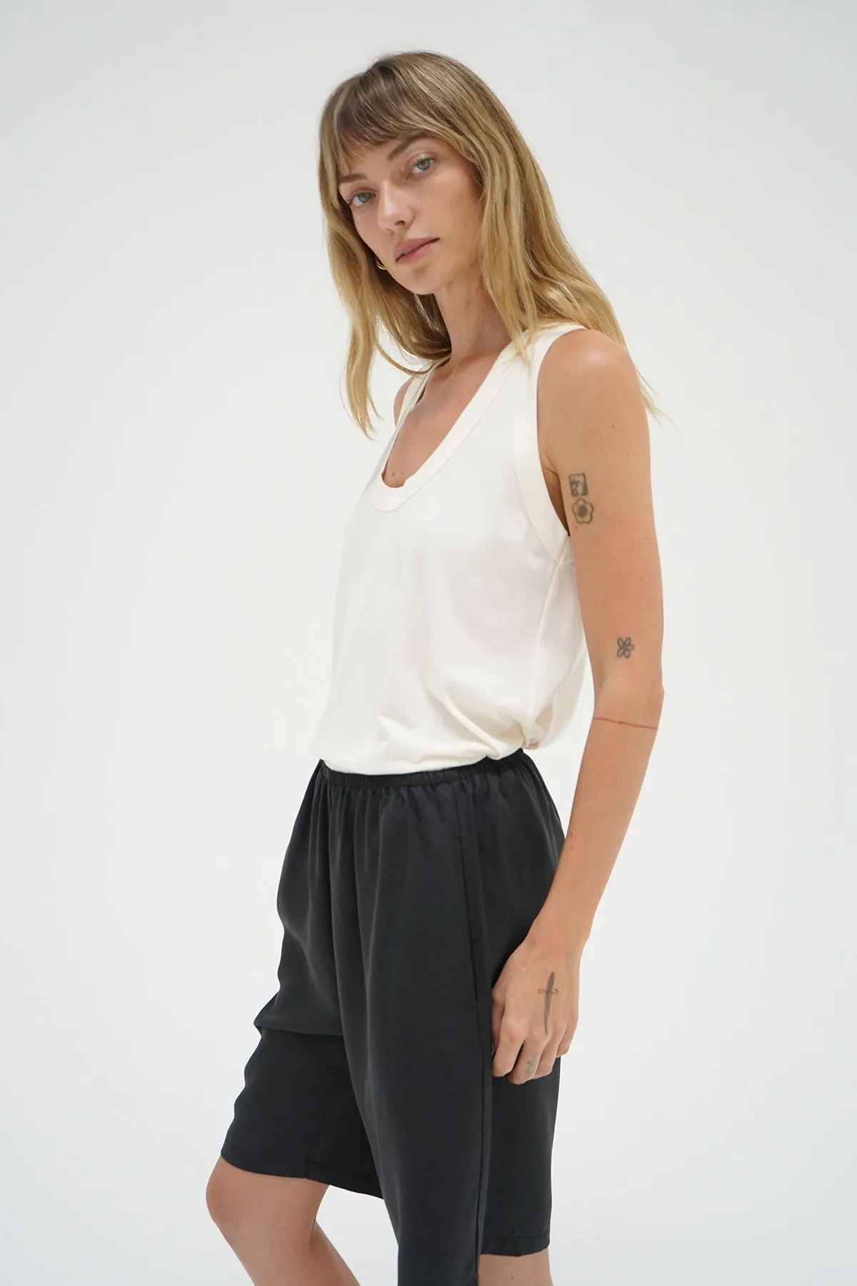 Relaxed U Tank - Jet Stream Wool Fit