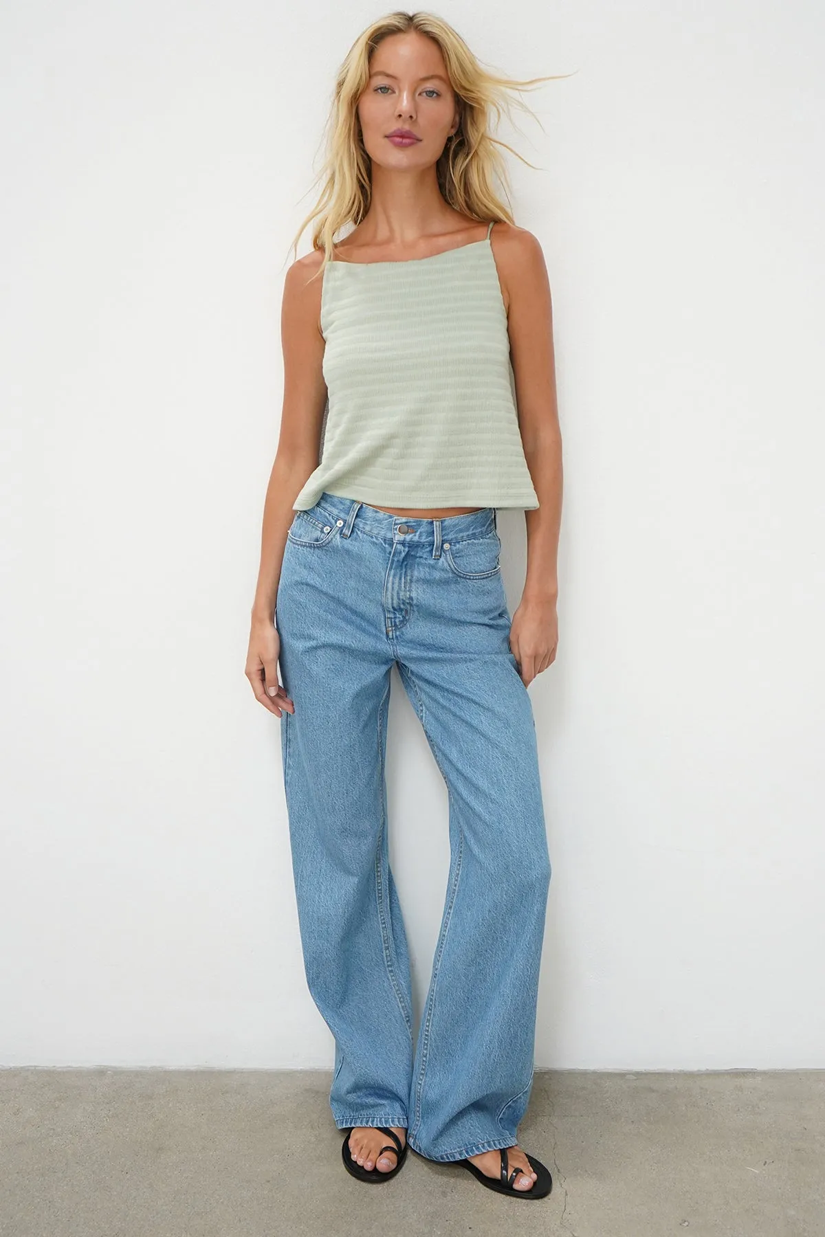 Lena High Neck Tank - Sage SweatAbsorbentLining