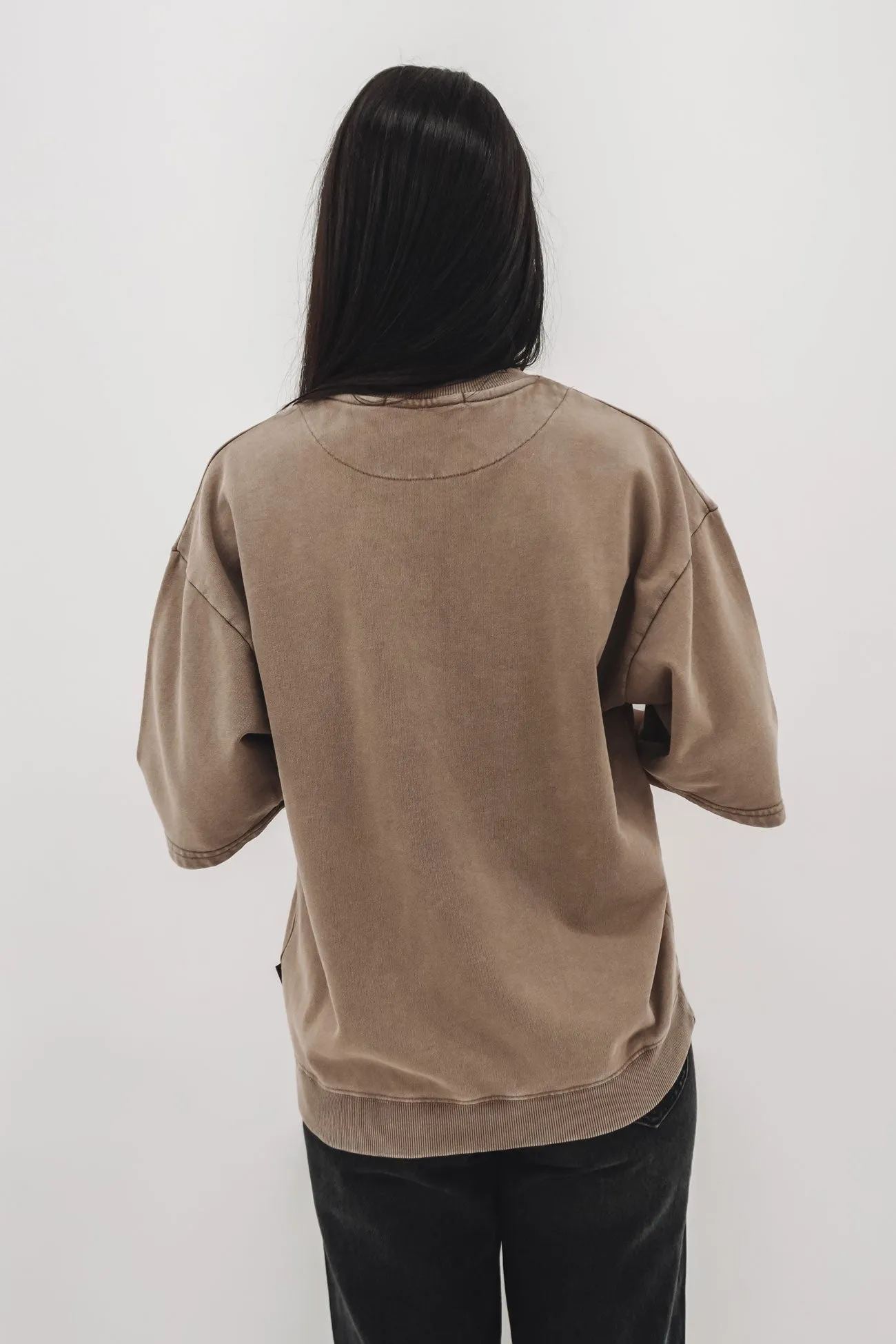 Nara Fleece Tee Olive Pastel color