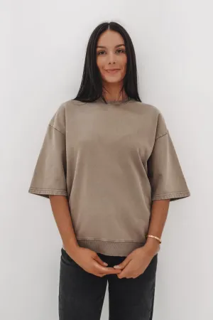 Nara Fleece Tee Olive Light Fit Wear Urban Trend