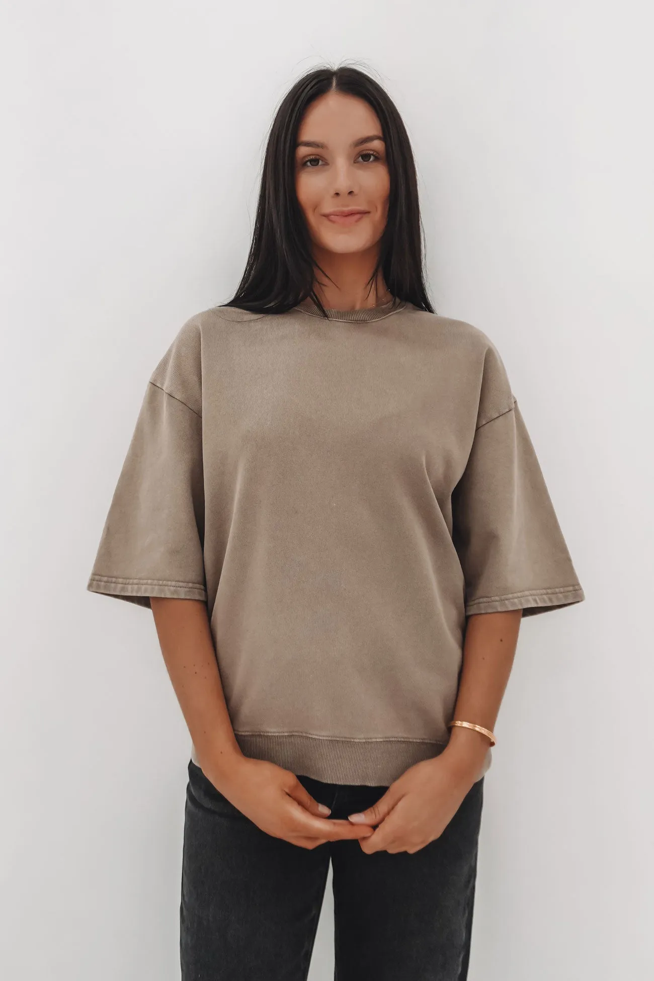 Nara Fleece Tee Olive Light Fit Wear Urban Trend