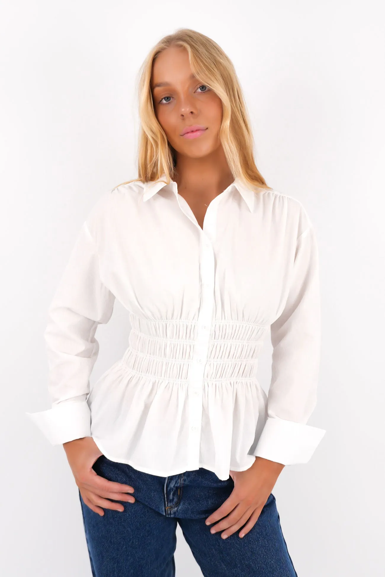 Elain Long Sleeve Shirt White Teenager coolness Lightweight Wear