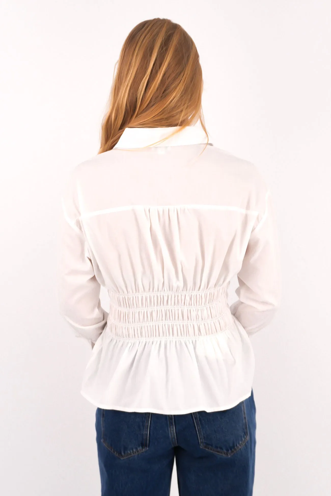 Modern Fit Elain Long Sleeve Shirt White