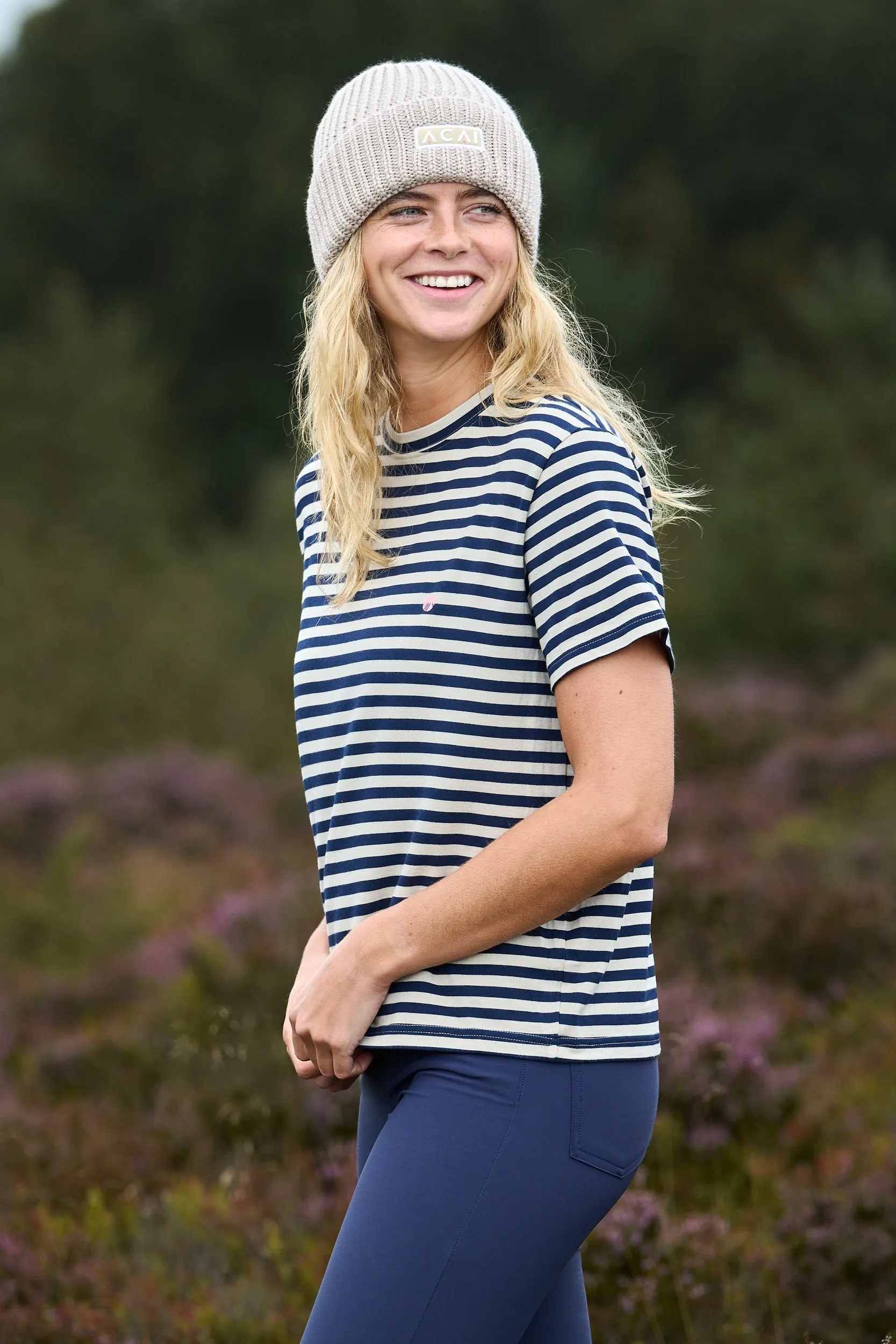 Glide Boxy Tee - Navy Stripe Stylish and Relaxed All Day Wear