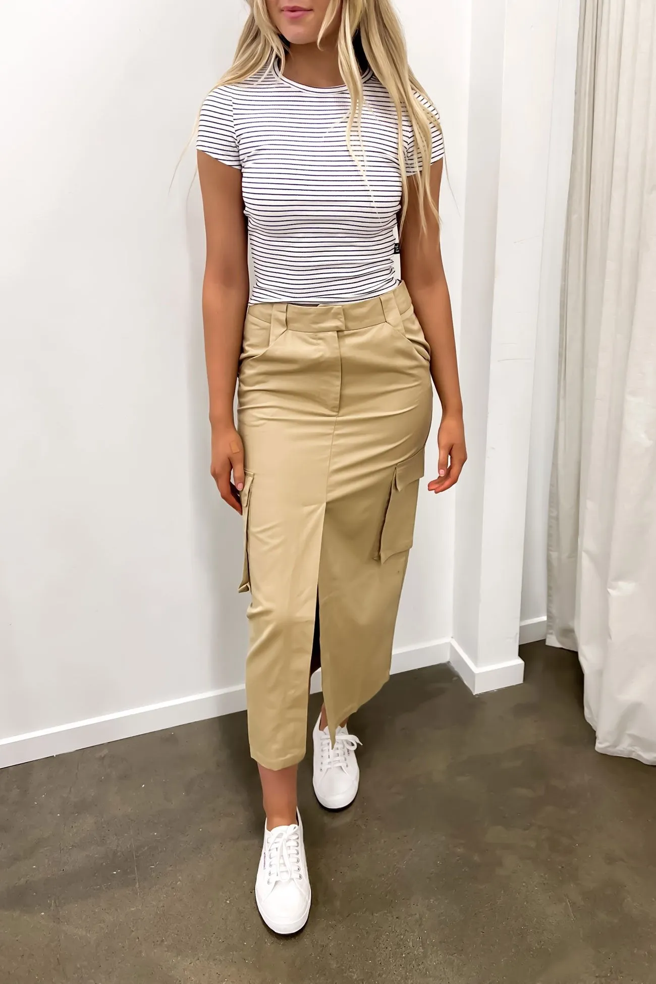 Nikita Cargo Midi Skirt Latte Formal Event