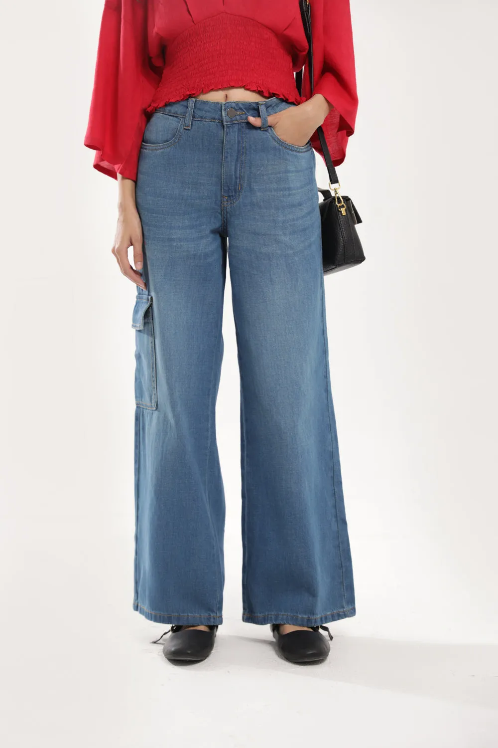 Stretch Panel Light Stretch WIDE LEG CARPENTER FIT DENIM