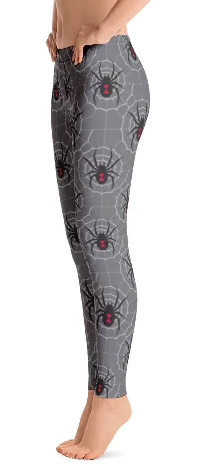 ReadyGOLF: Black Widow Grey Women's All-Over Leggings Fade Resistant Studio Practice
