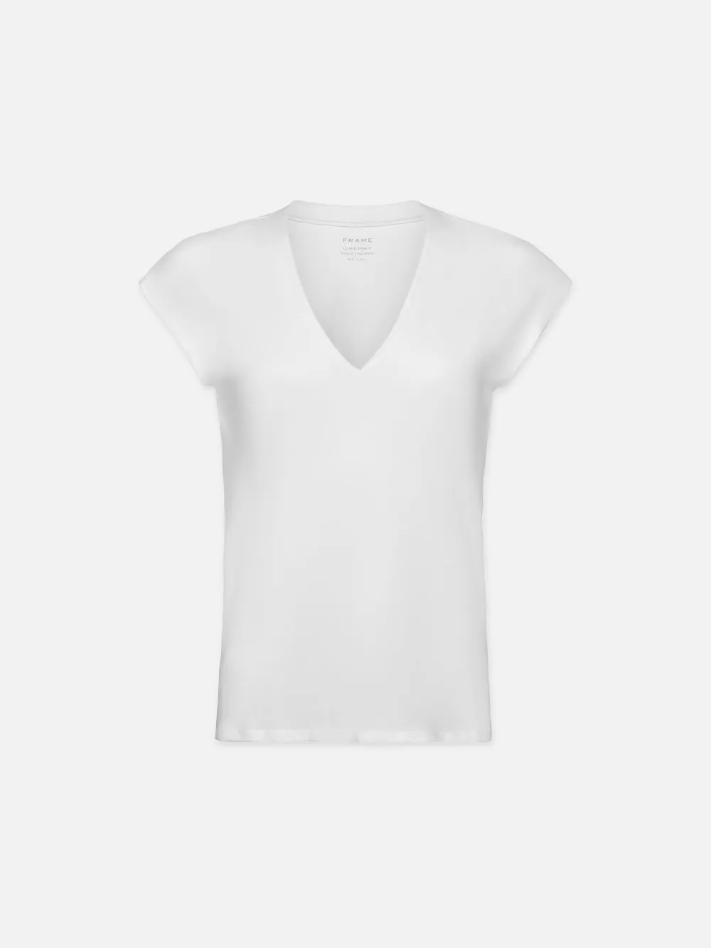 TemperatureControl Fabric Daily Casual Le Mid Rise V Neck Tee -- Blanc