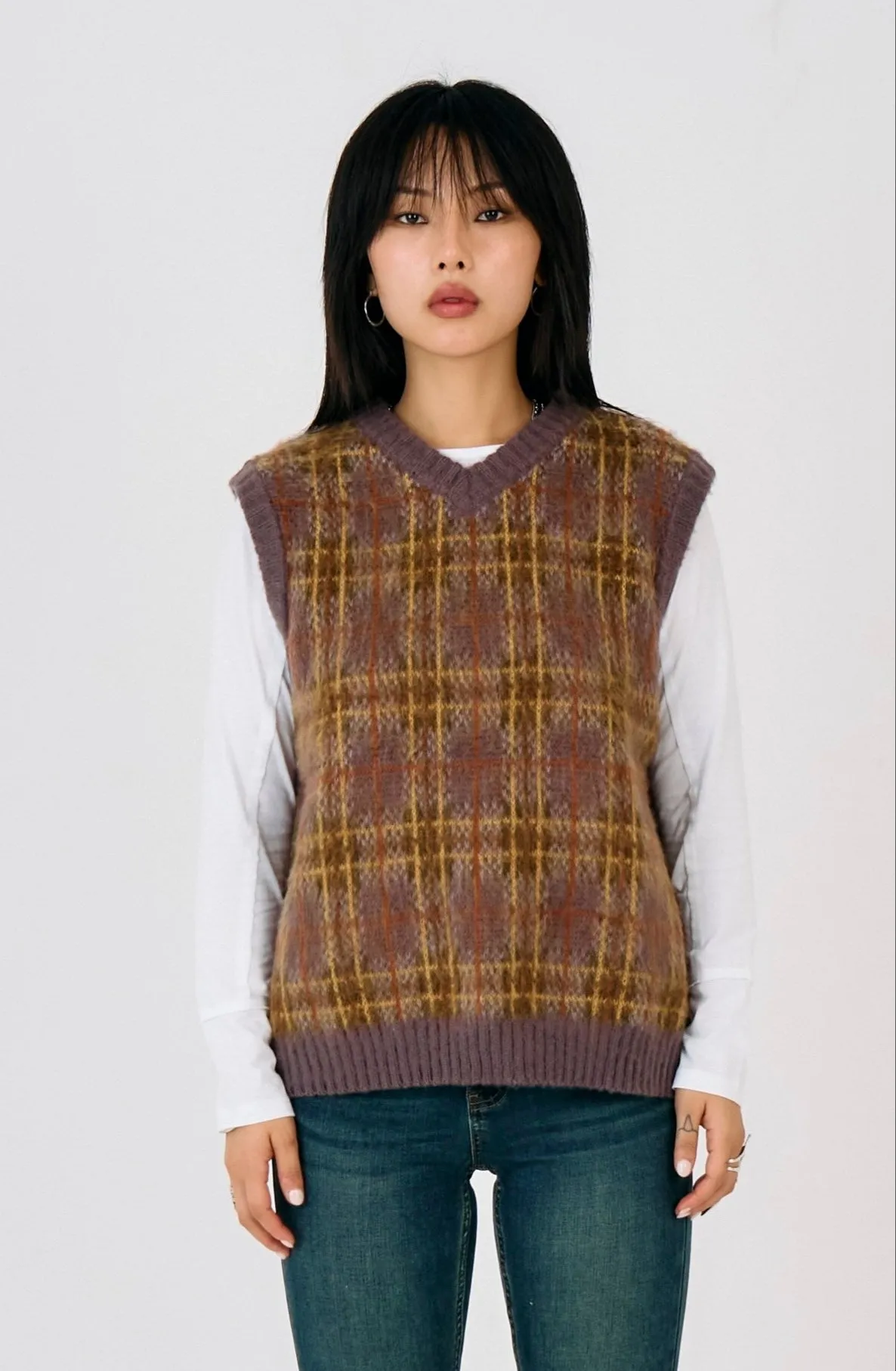Cozy Weekend Civilian Check Knit Vest
