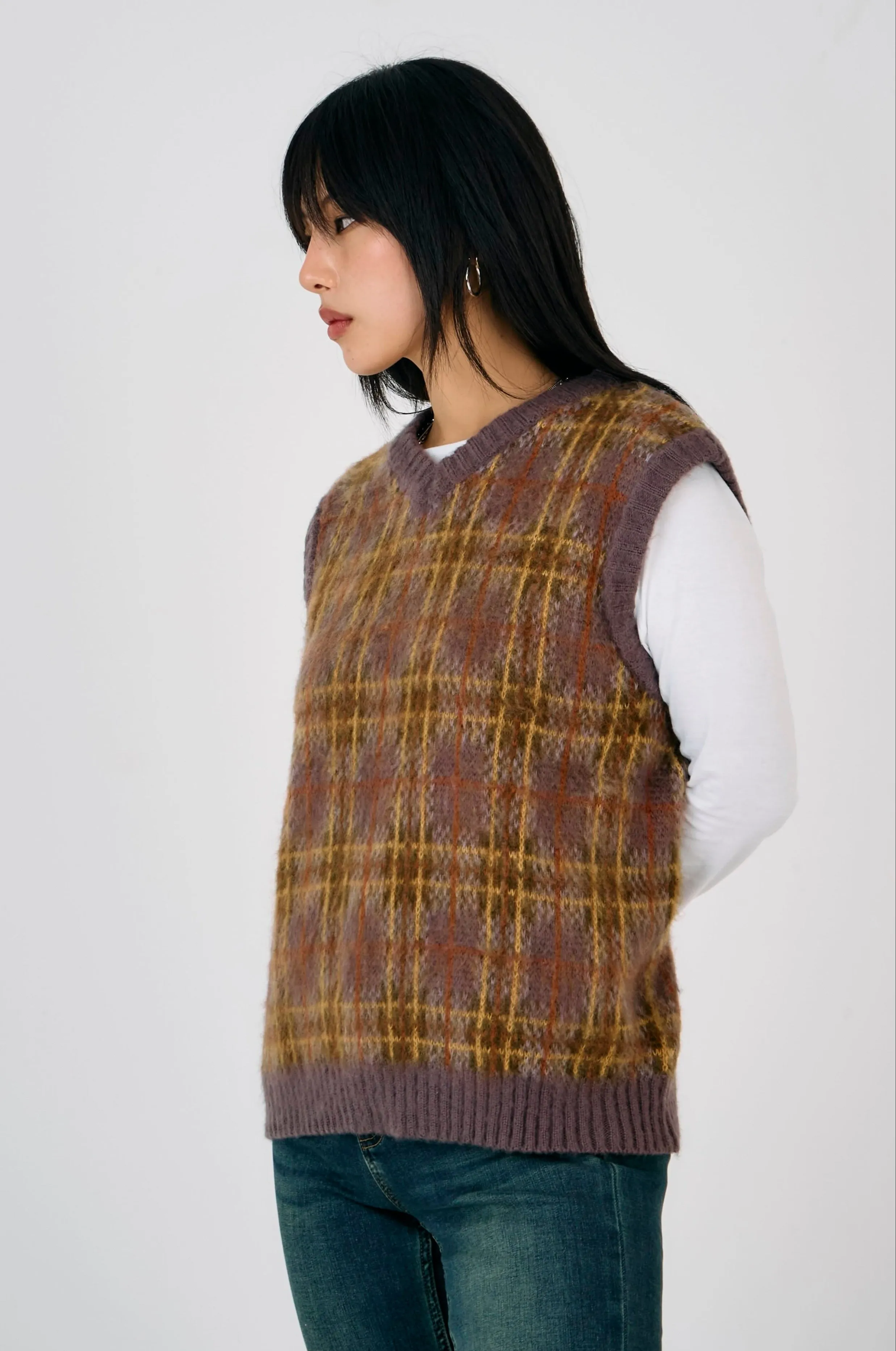 Subtle Details Civilian Check Knit Vest
