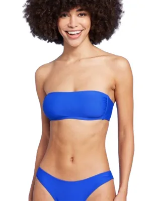 Non Slip Elastic Women's Bandeau Bikini Top,Dark Blue