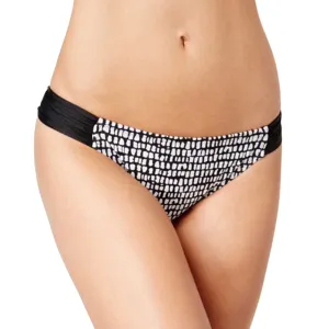 Women?s Bump in the Road Hipster Bikini Bottoms,White/Black Reinforced Side Panels