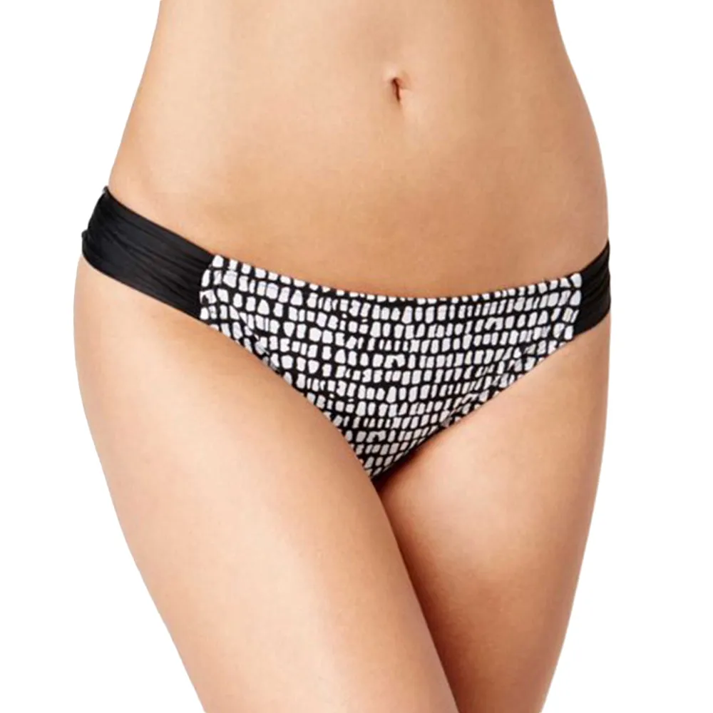 PrecisionTailoring Shimmer Core Women?s Bump in the Road Hipster Bikini Bottoms,White/Black