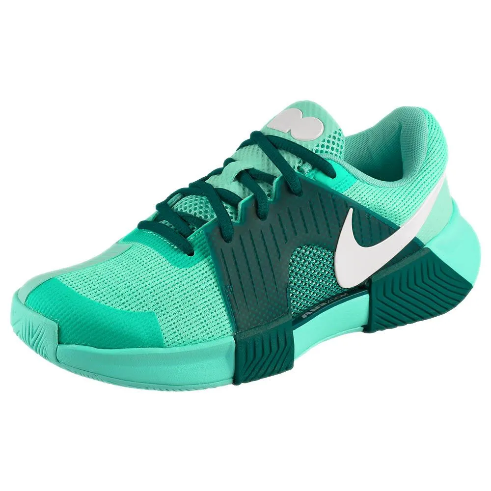 Breathable Tongue Nike Women's Air Zoom GP Challenge 1 - Osaka - Premium - Aurora Green/White