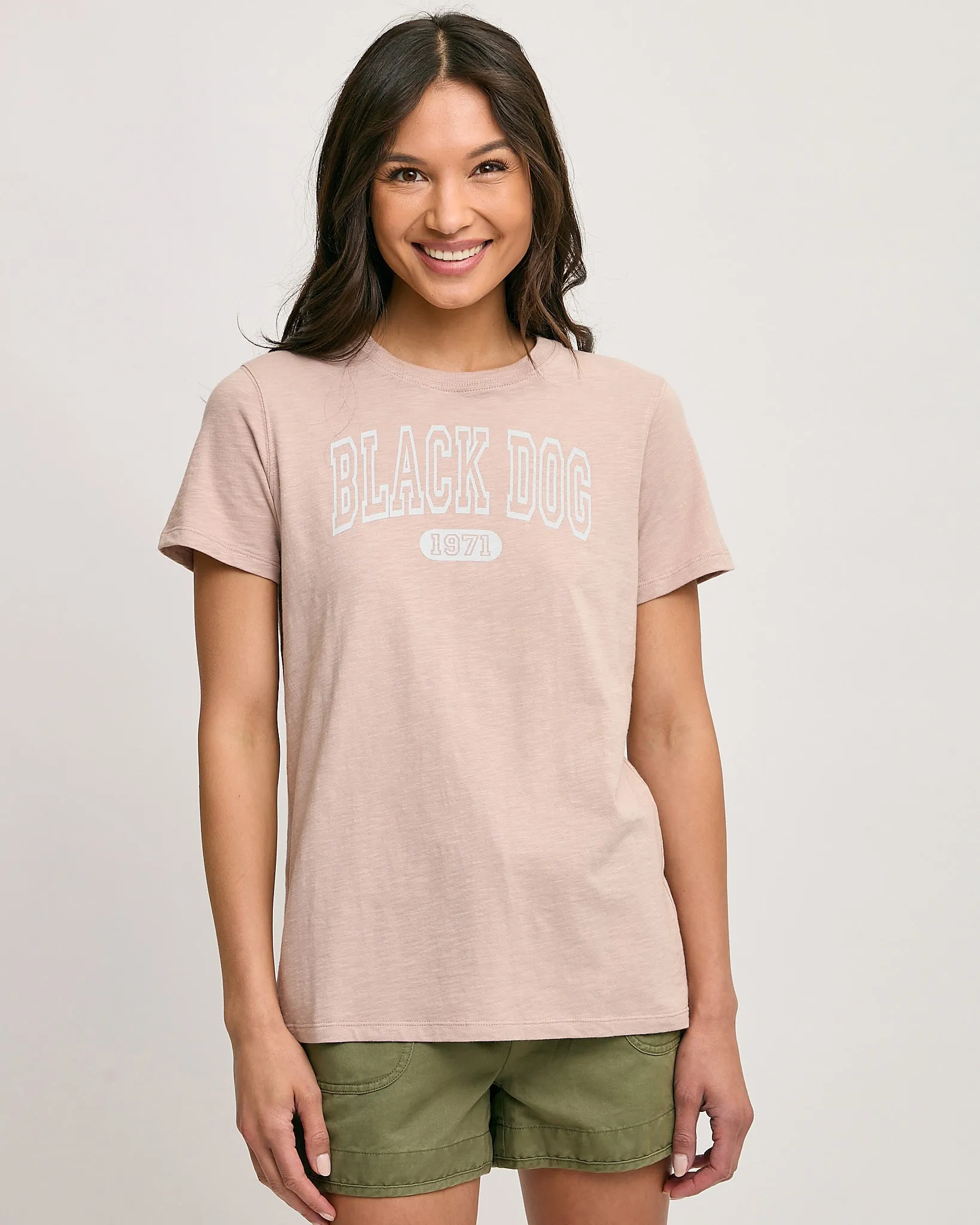 Ladies Slub Collegiate Shortsleeve Tee Classic Comfort