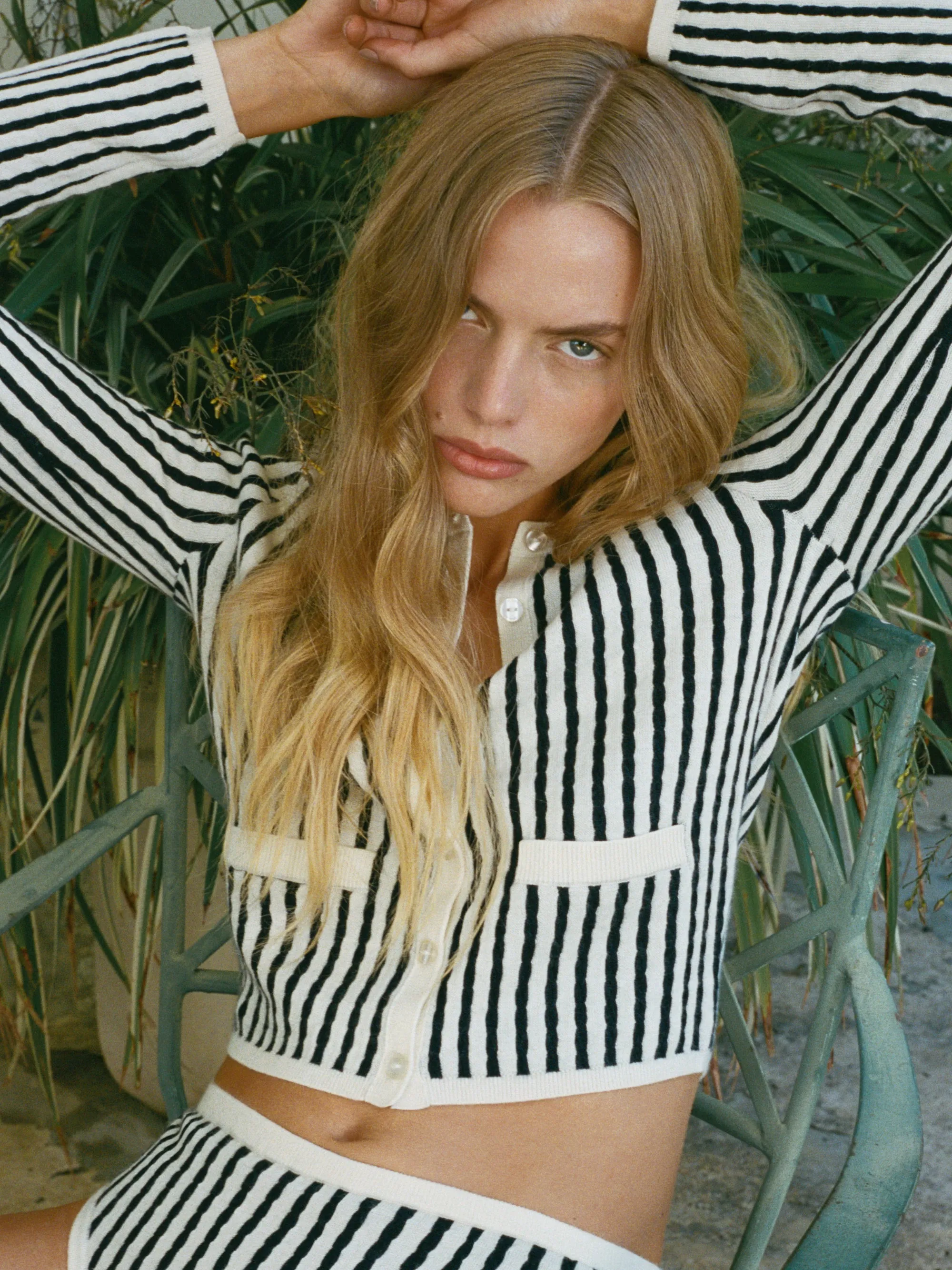 The Cable Cardi -- Navy Multi FadeResistant Color