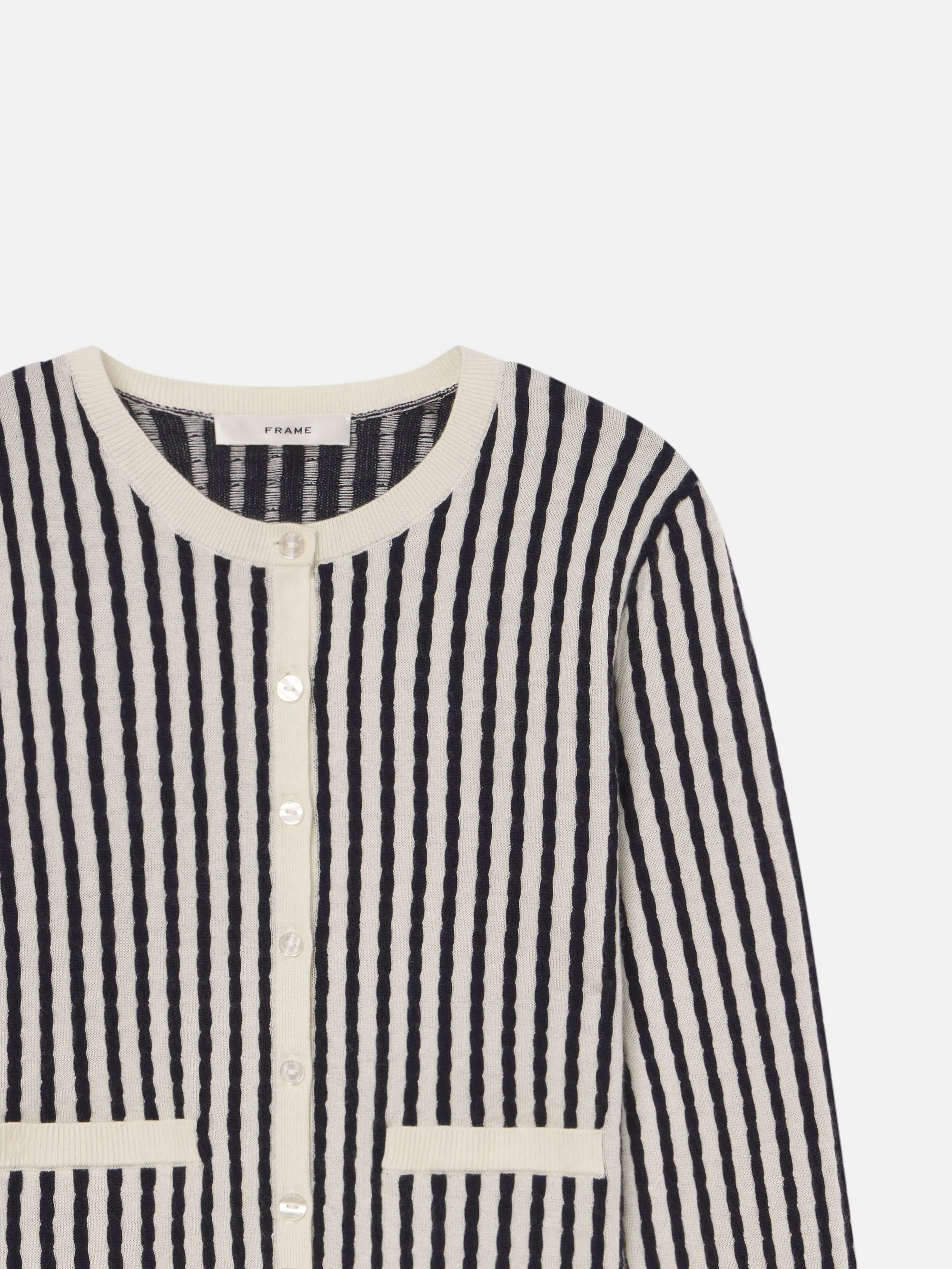 The Cable Cardi -- Navy Multi Minimal Comfort