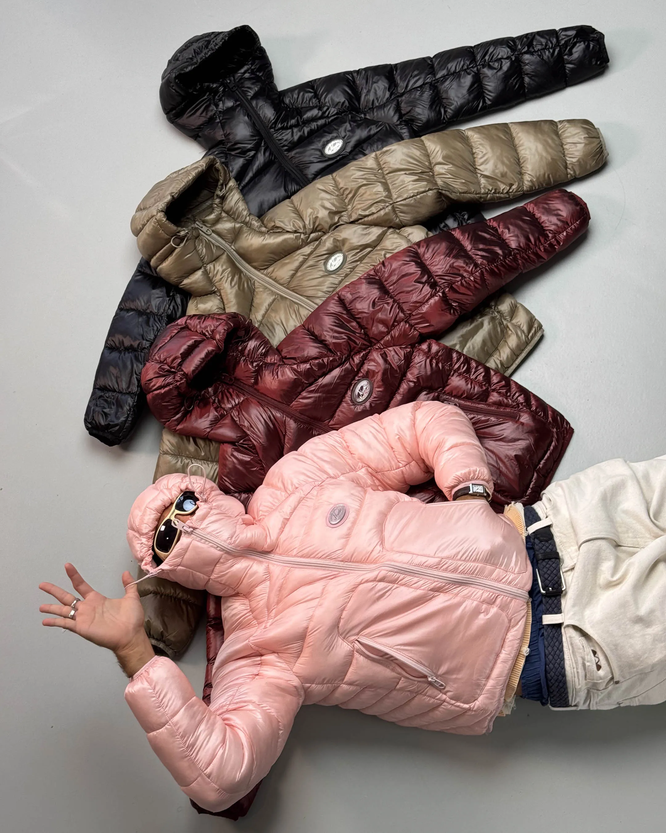 Double Stitched Seams Iconic Puffer Jacket Olive Green