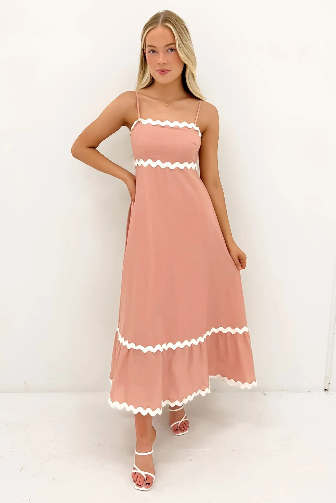 Norah Maxi Dress Blush Contemporary Look