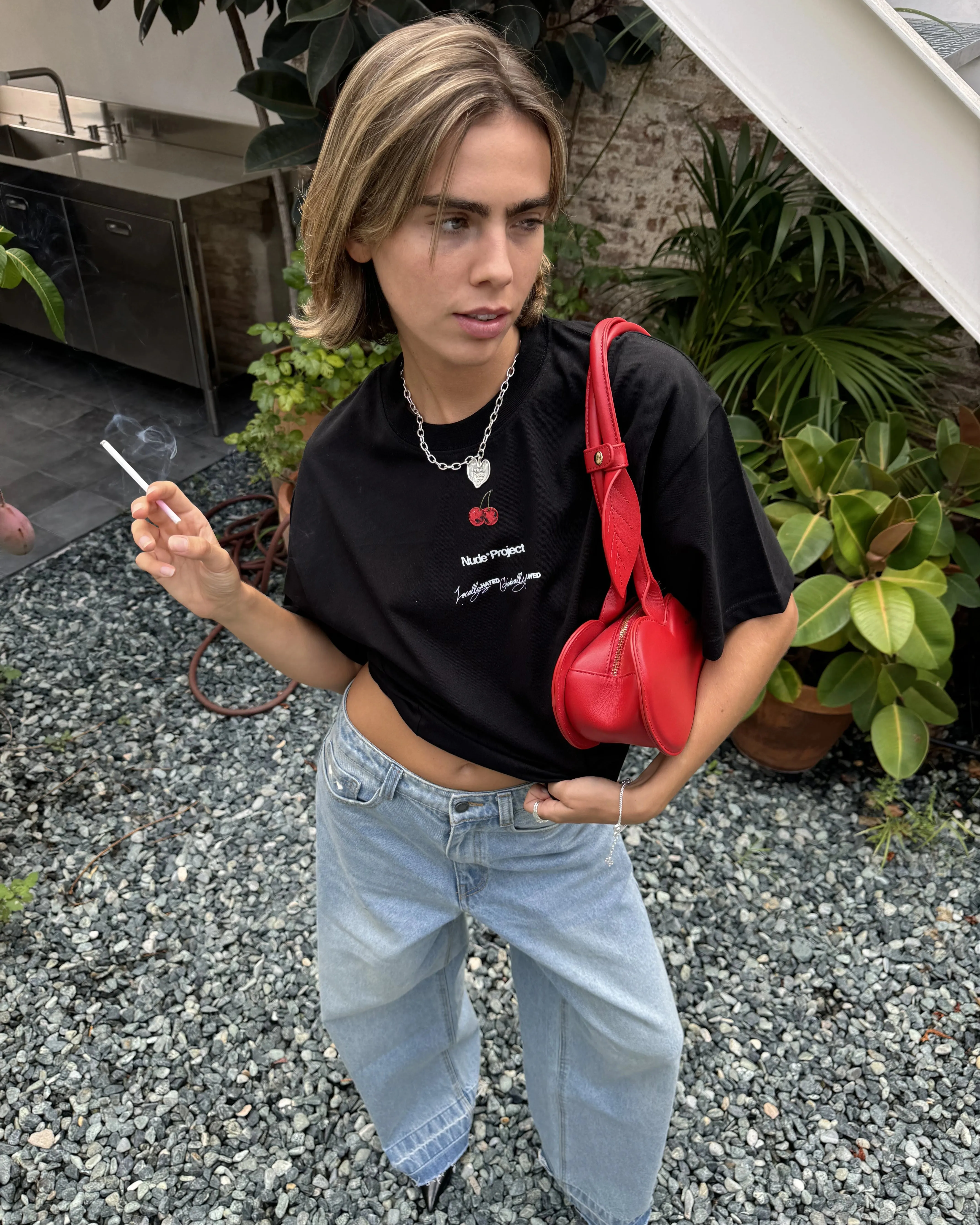 Layering Piece Heart Soul Nude Tour Tee Black