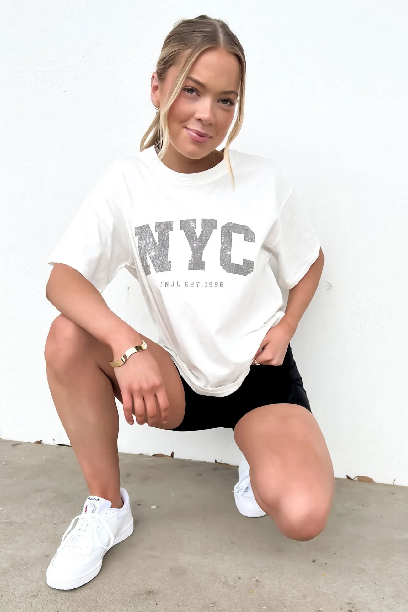 NYC Tee Vintage White Non Irritating Tags FunctionalPockets