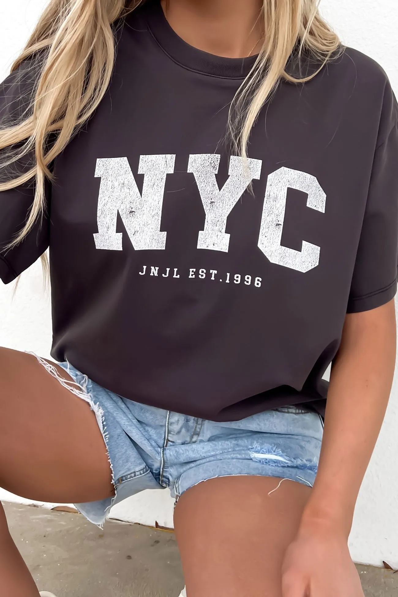 Seasonal Wear outdoor concert NYC Tee Washed Black