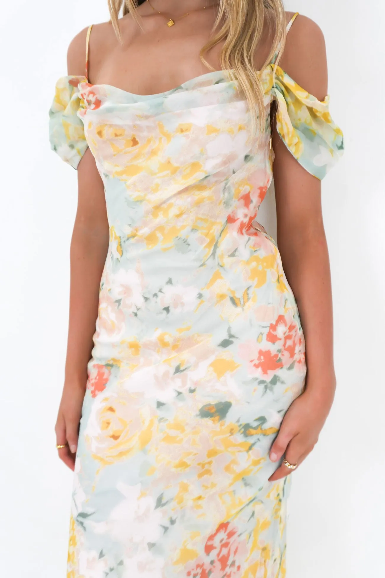 Nydia Midi Dress Misty Feminine Charm