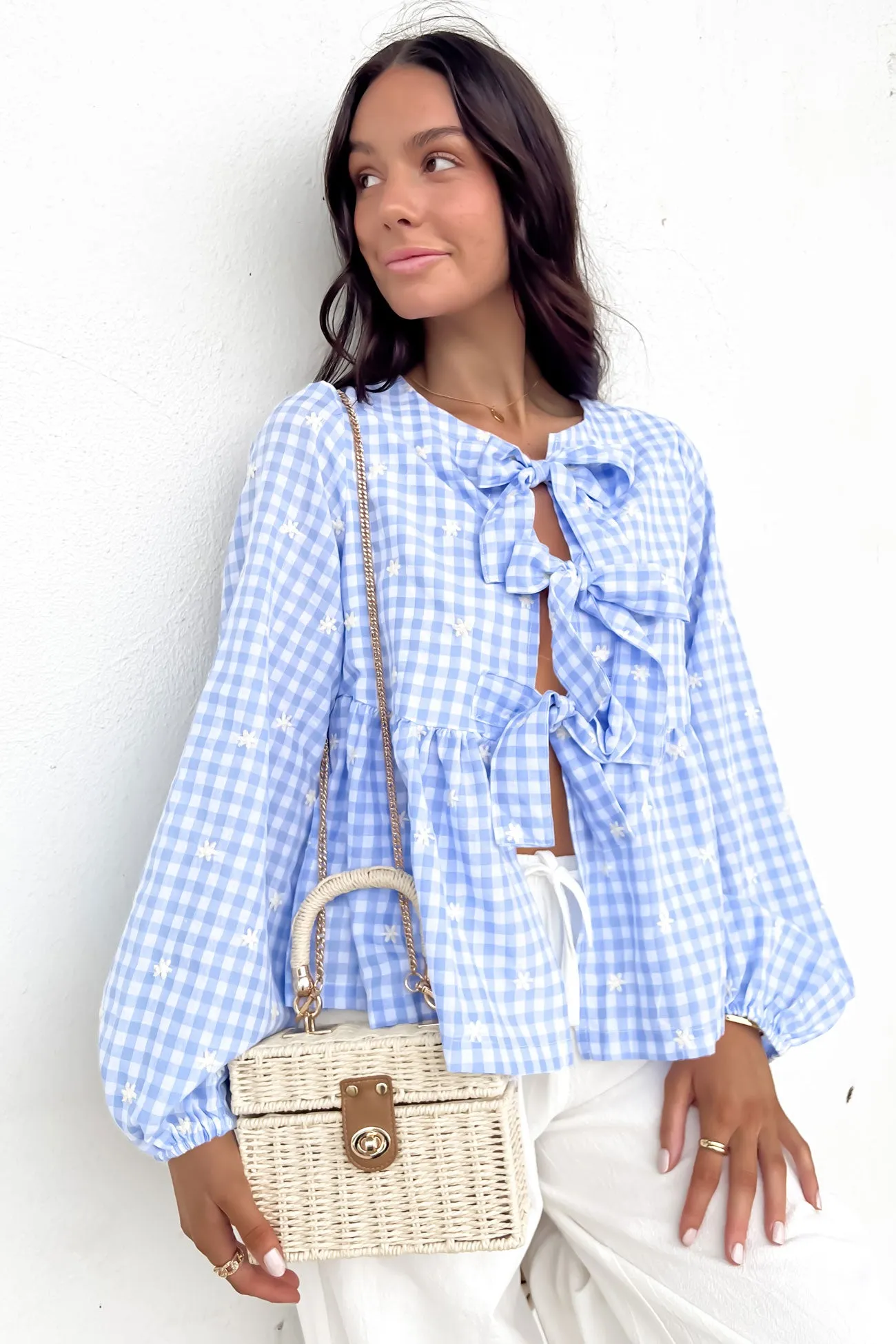 Hero Glow Nyssa Top Blue Gingham