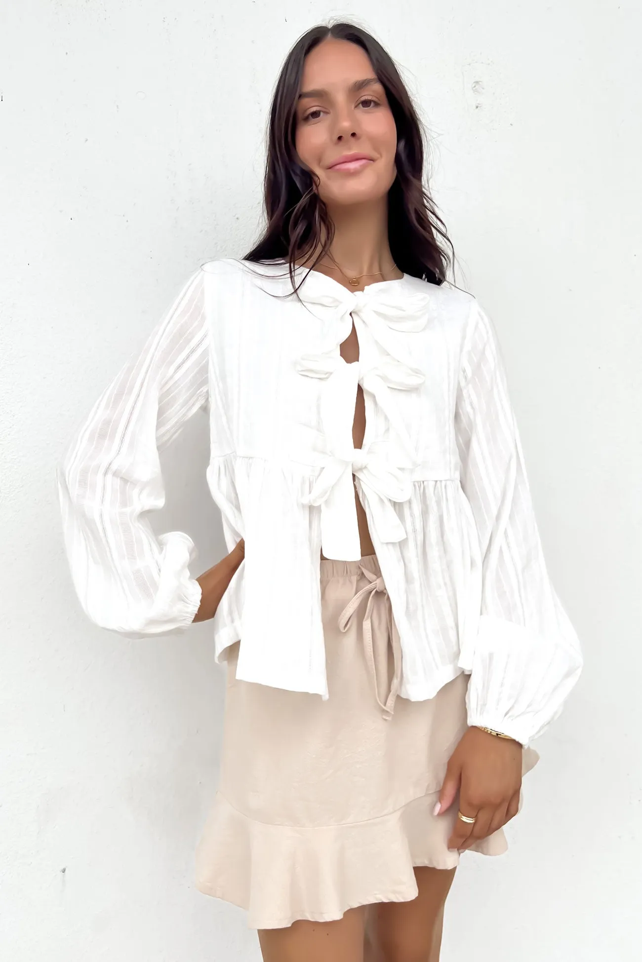 Daily Wear LowMaintenance Material Nyssa Top White