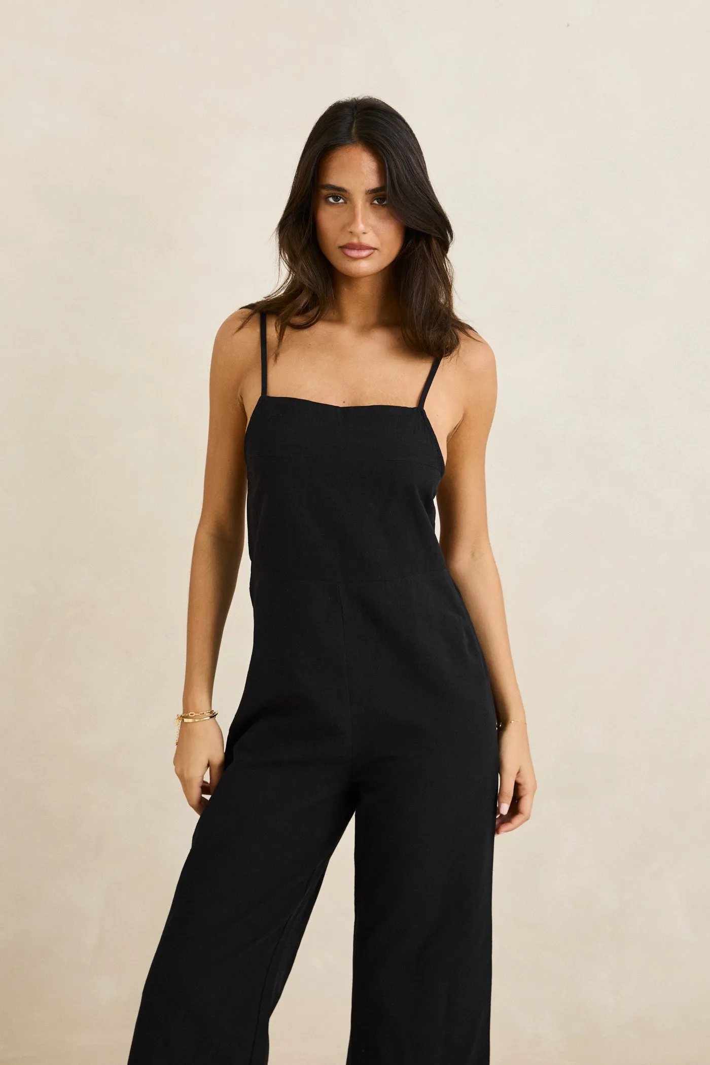 Comfortable Jumpsuit Cozy Fit Classic Jumpsuit Black