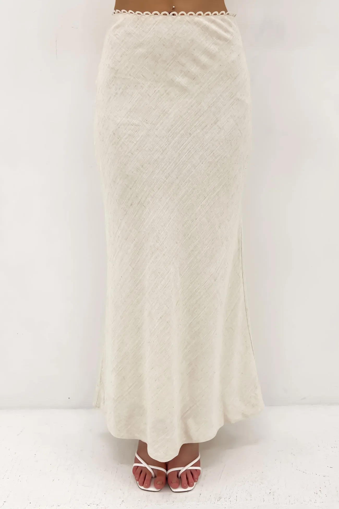 Elevated Casual Rocco Midi Skirt Oat