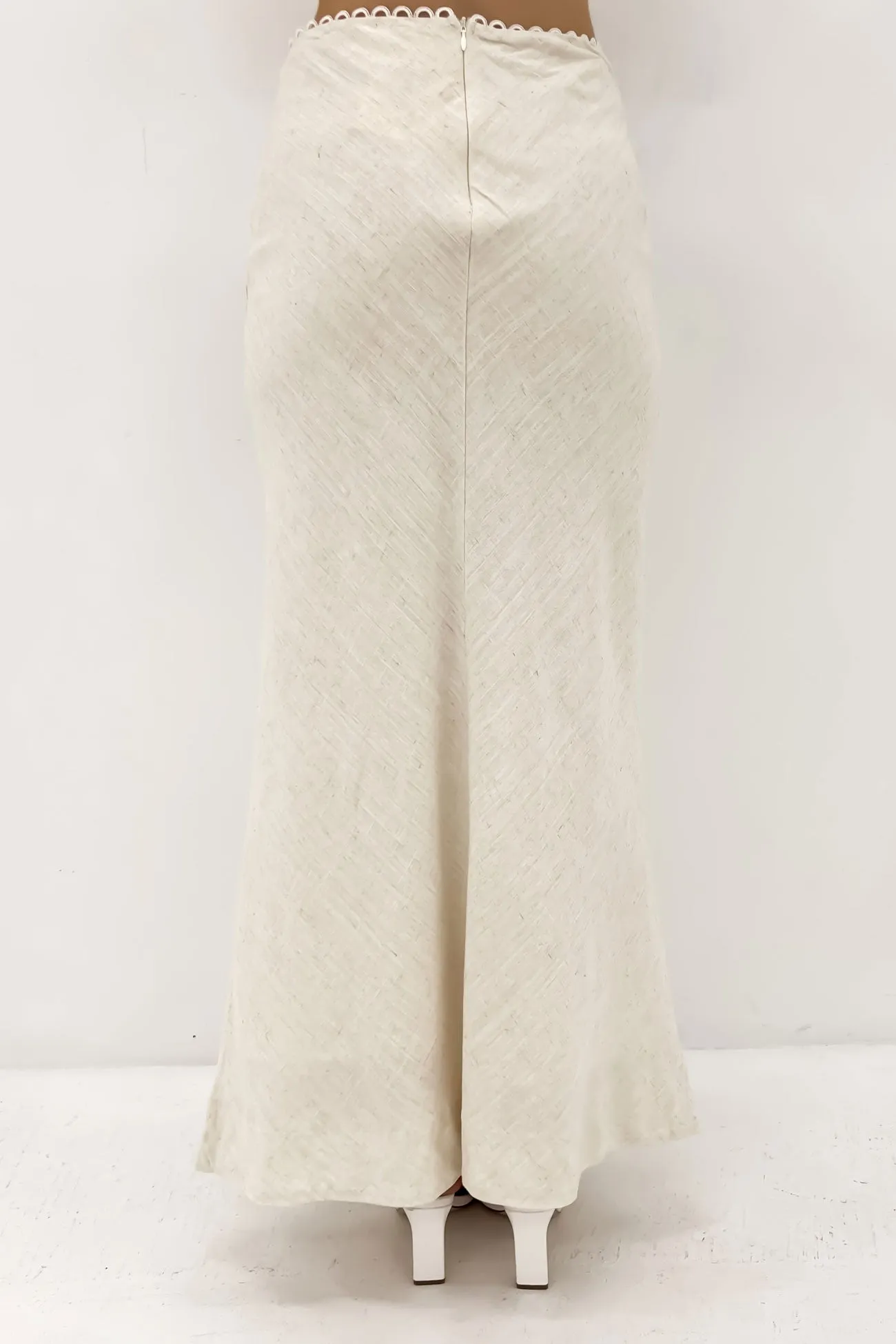 Suede Feel Rocco Midi Skirt Oat