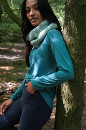 Moisture Control Fabric Sleek Performance Fit On The Go Bamboo Long Sleeve Tee - Wild Fern