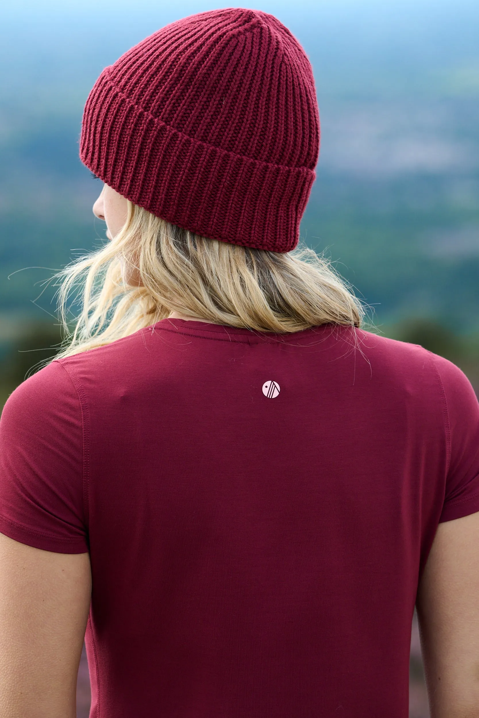 Stylish and Comfortable On The Go Tee - Cabernet