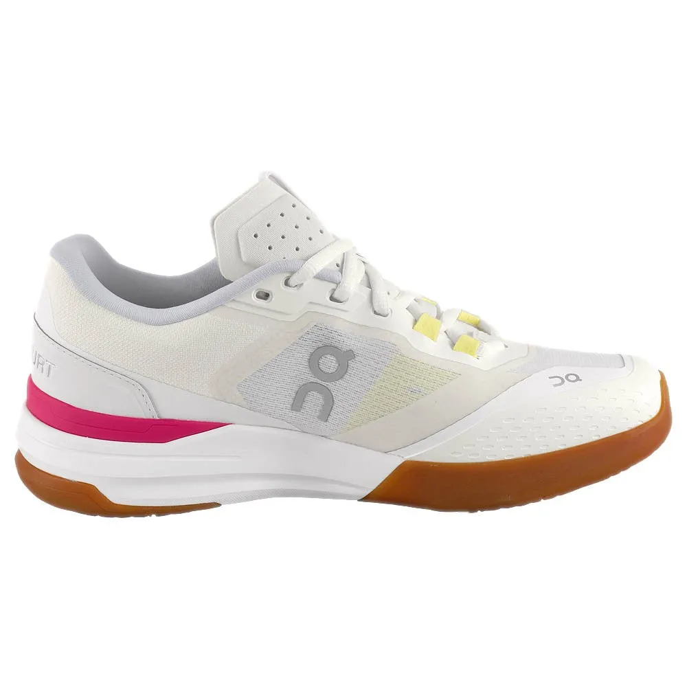 On Women's THE ROGER Advantage Pro - Ivory/Pink Mid Top