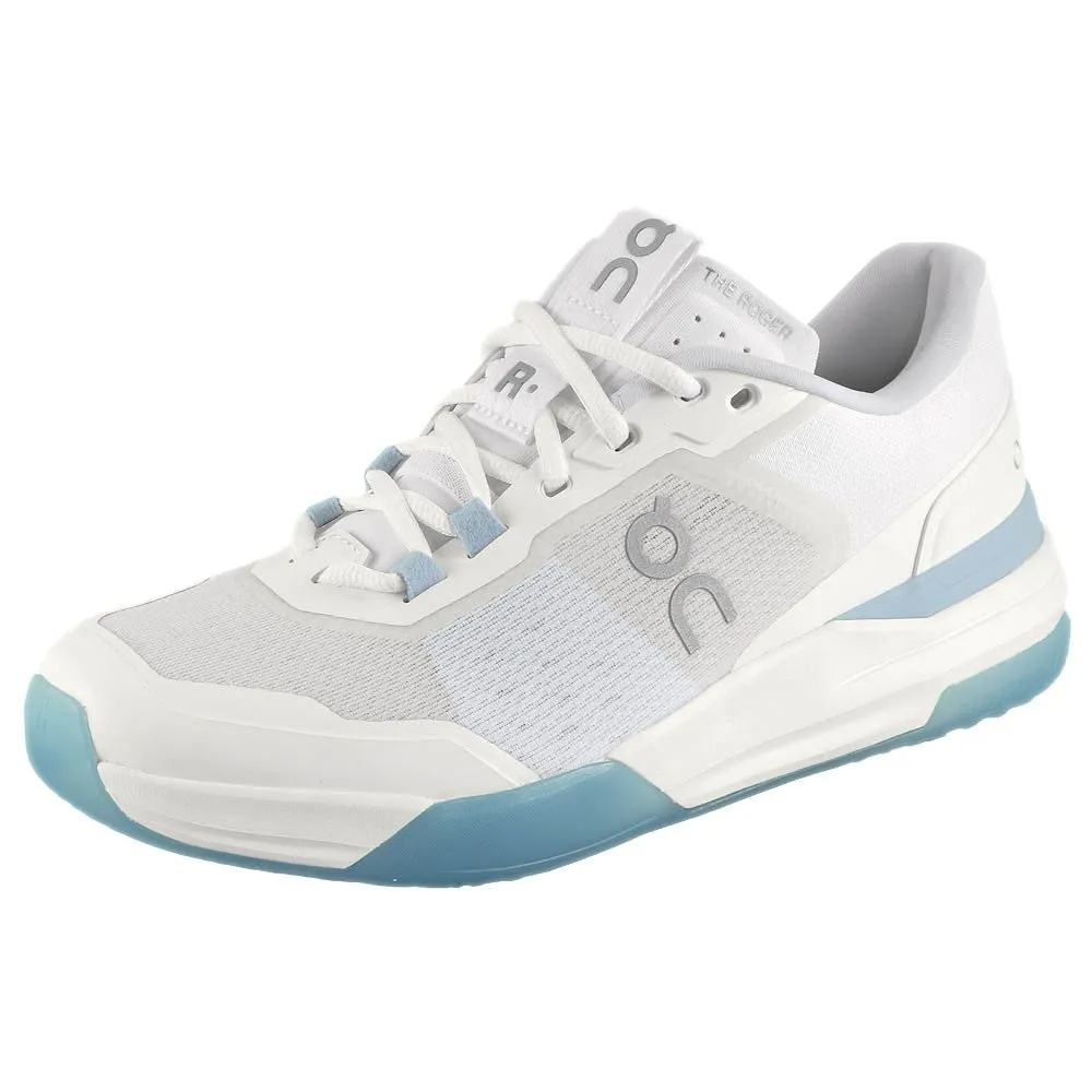 On Women's THE ROGER Advantage Pro - White/Chambray Hexagonal Traction Lugs Memory Foam Padding