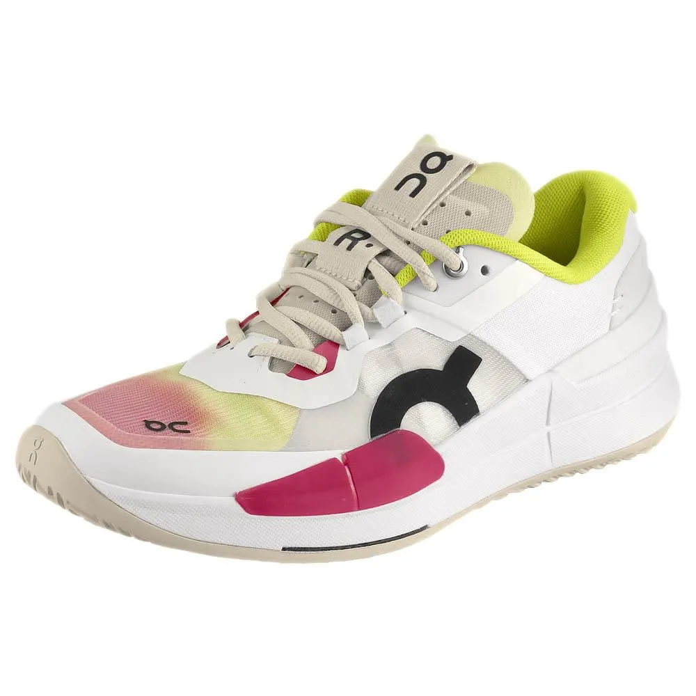 On Women's THE ROGER Pro 2 - White/Lime Shock Absorption Technology Multi directional traction