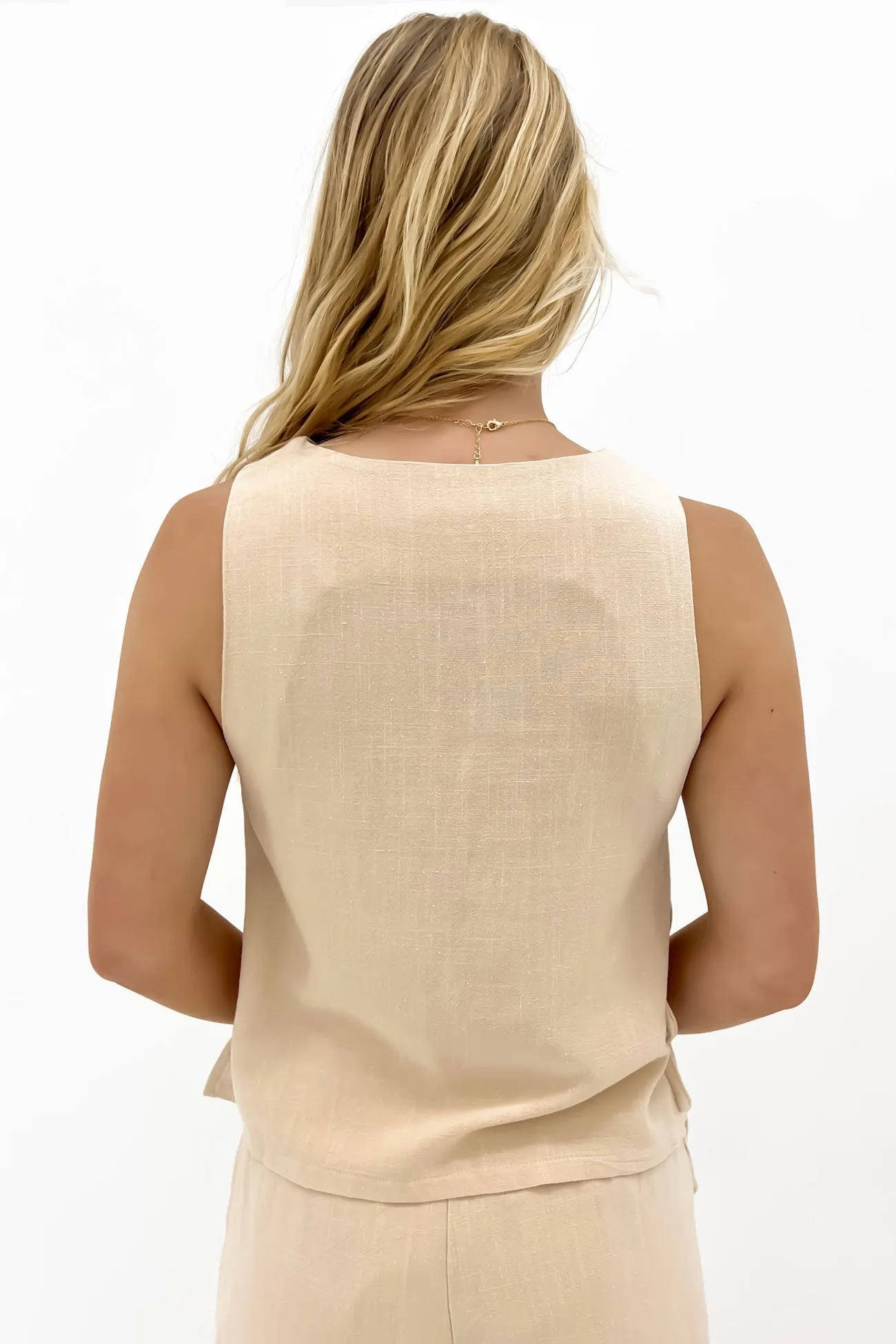 Opal Vest Beige Free Mind Soft Fabric