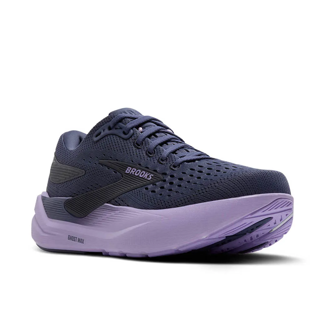 Womens Brooks Running Ghost Max 3 in Nightshadow/Ebony/Purple Neutral Stride Geometry Molded EVA